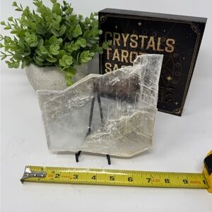 Selenite slab with stand